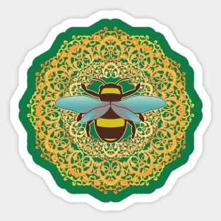 Honey Bee on abstract flower Sticker